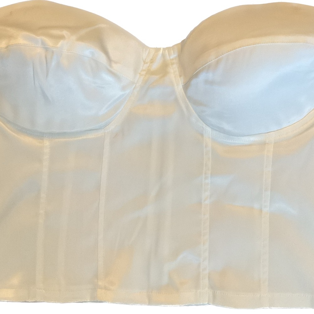 SHEIN Cream Bandeau Intimates with Structured Support